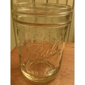 MASON BALL Vintage 12 Oz WIDE MOUTH Fruit Motif FREEZING Glass Canning JarNO LID